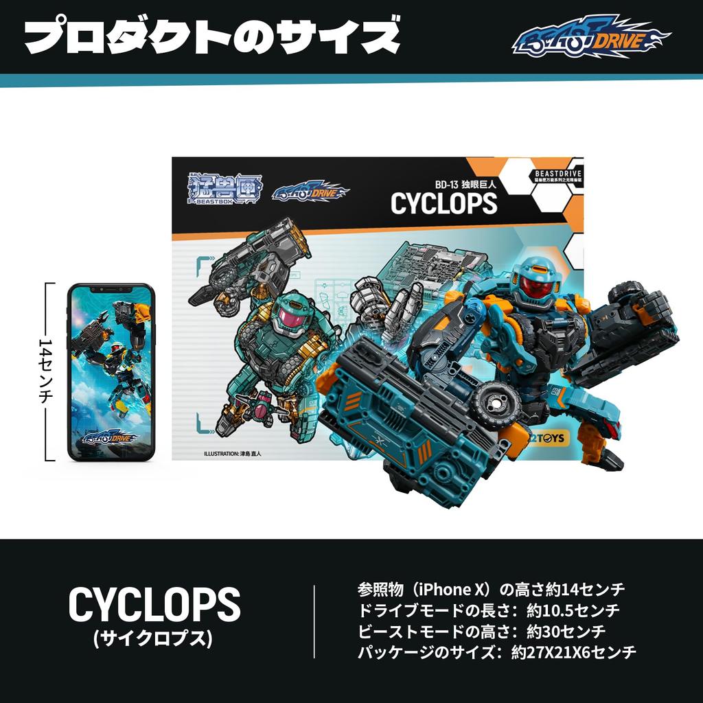 BEASTBOX 52TOYS BEASTDRIVE CYCLOPS Сборка Трансформирующаяся Игрушка Трансформируется из Меха в Грузовик Высокоподвижная Фигурка Трансформирующаяся Игрушка-Робот
