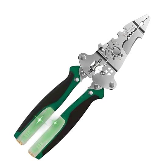 Стриппер для проводов с тестером напряжения Эргономичный Портативный Многофункциональный Инструмент для зачистки электрических проводов Высокой точности Компактный