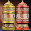 1PCS Xizang Electric Prayer Wheel Household Prayer Red Gold Belt Voice Prayer Wheel Home Decoration Accessories