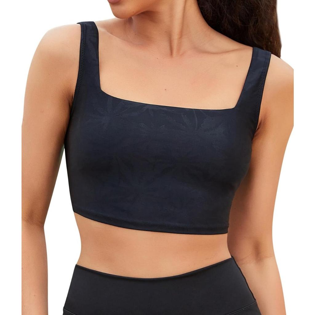 CHARMLEAKS Женский топ бикини с квадратным вырезом, быстросохнущий купальный костюм с защитой UPF 50+, только верхняя часть