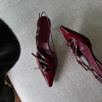 Лакированные туфли-лодочки на шпильке, нишевый дизайн, знаменитость, слово с сумкой, сандалии с закрытым носком, пустые одинарные туфли, женские