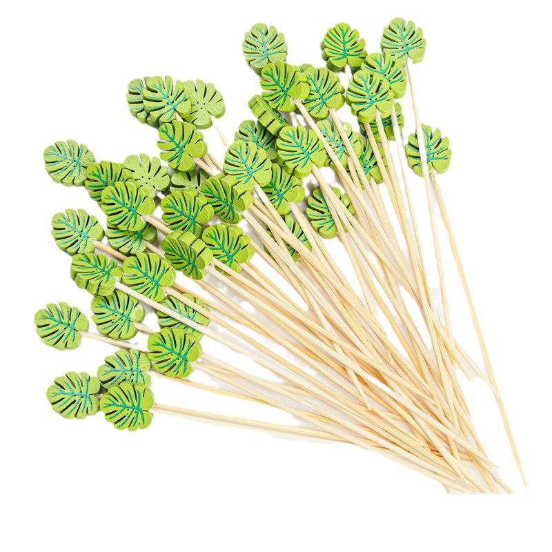 Разноцветные бамбуковые вилочки для фруктов и шпажки для коктейлей - Декоративные и одноразовые для выпечки и мероприятий