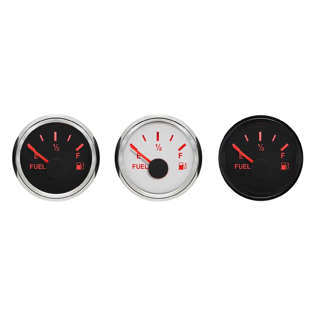 52mm 0-90ohm Signal Fuel Level Gauge Waterproof Dustproof with Red Backlight for Motorcycle Car Boat Universal 12V 24V