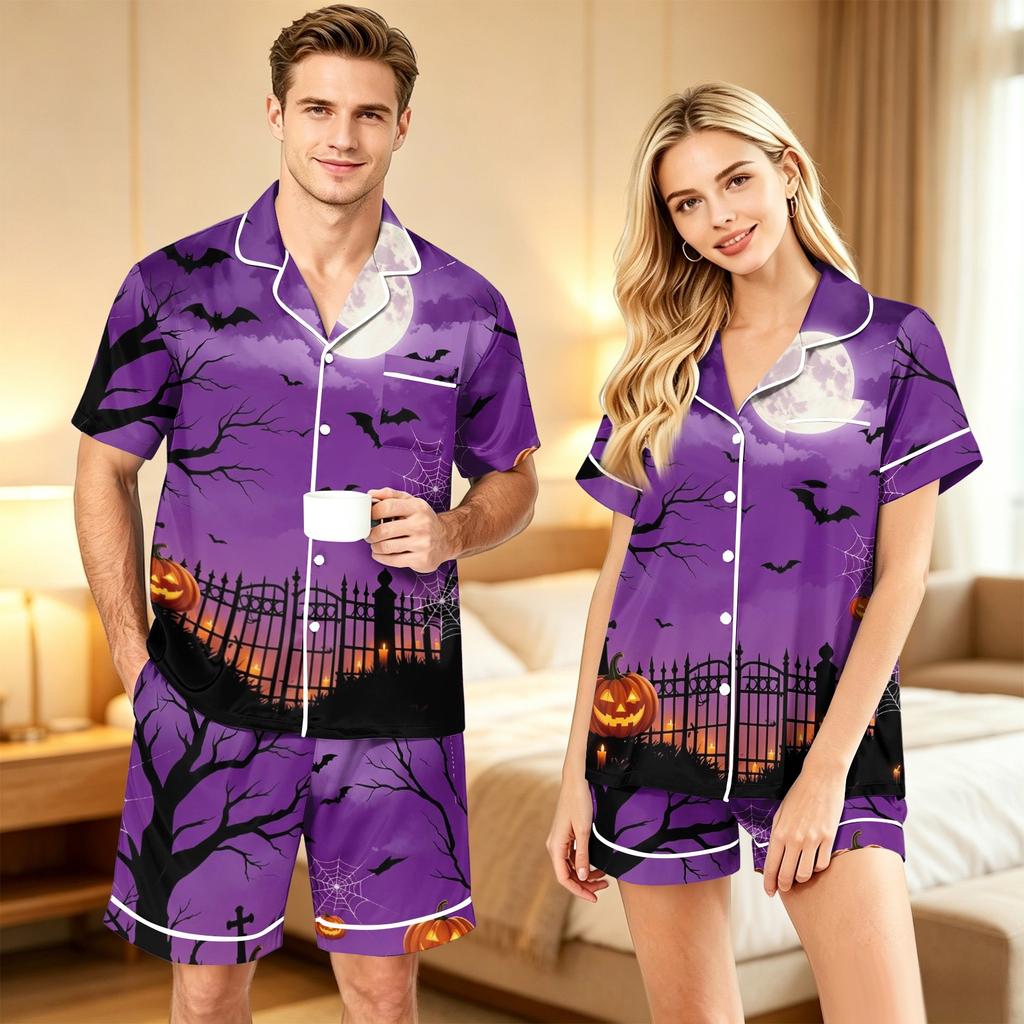 Парный пижамный комплект на Хэллоуин, Мягкая удобная matching пижама для нее и для него