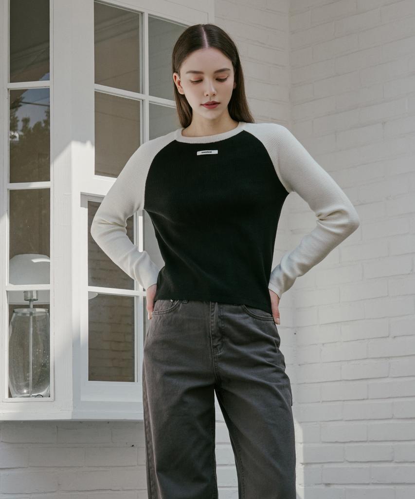 SWEET SOUP Lettering Point Raglan Sleeve Knit (Wbalkf2)