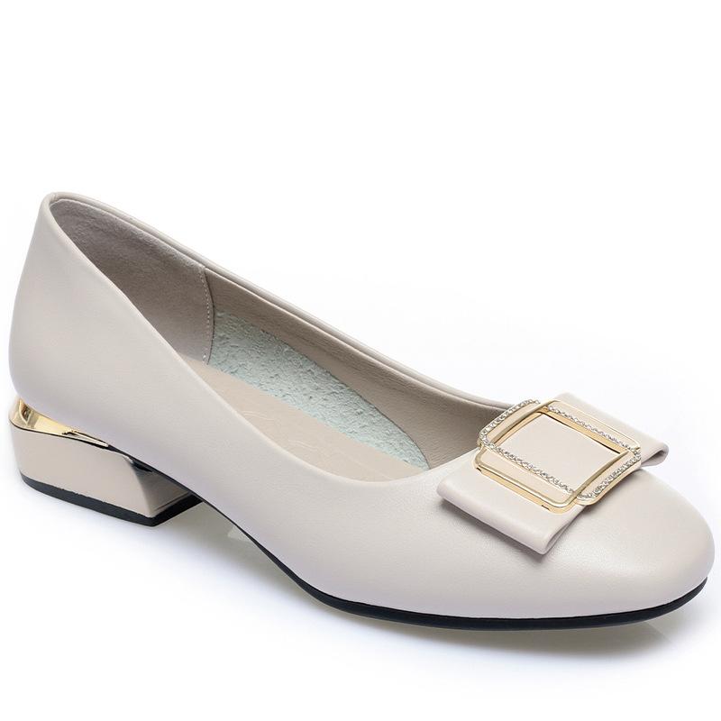 Мода Осень 2024 Новые Натуральная Кожа Женские Туфли С Небольшим Носом Красные Дикие Женские Туфли Низкий Каблук Туфли Медсестры Досуг На Открытом Воздухе