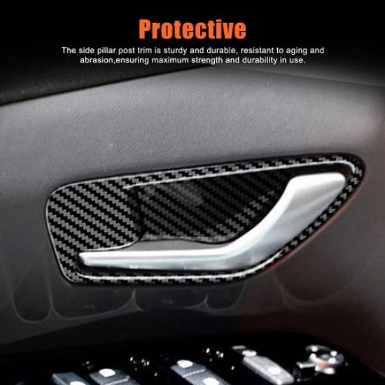 ABS Carbon Style Car Interior Door Bowl Trim For Hyundai Santa Cruz Tucson +