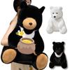 28-60cm Simulation Fat Wild Bear Plush Doll Pillow Black Brown White Bear Plush Toy Home Decoration Gift for Boys and Girls