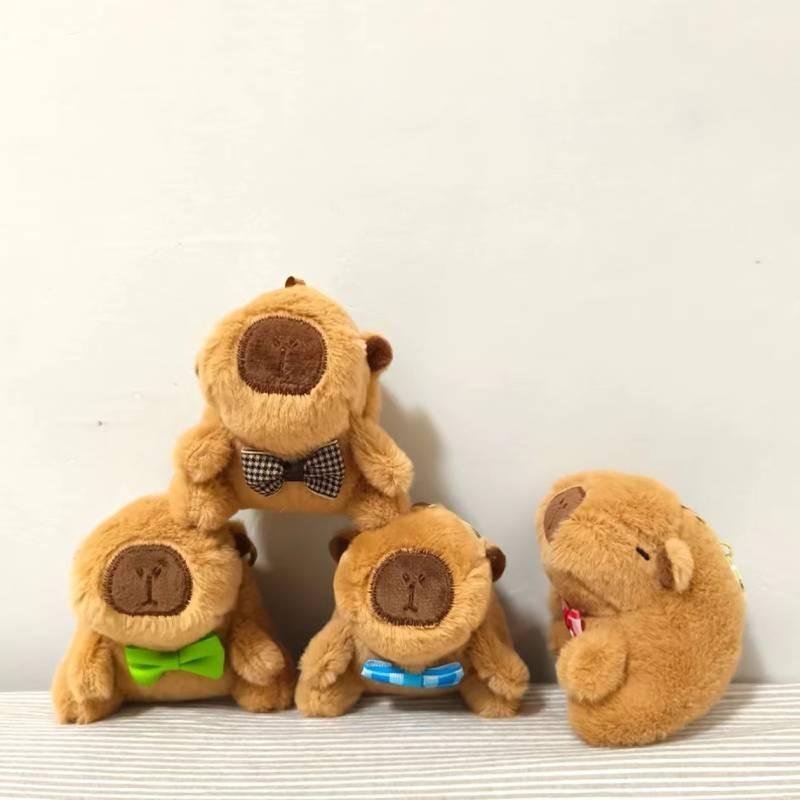 Очаровательная плюшевая игрушка-брелок Капибара, милая кукла-животное, набитая ПП-хлопком, подвеска для рюкзака