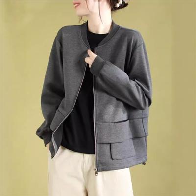 Женское осеннее модное винтажное повседневное однотонное пальто с длинными рукавами, индивидуальное свободное ретро-пальто