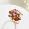 2023 Новое красочное кольцо с драгоценным камнем, натуральный турмалин, изысканные украшения, серебро 925 пробы для женщин, жены, хороший подарок