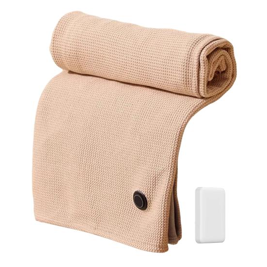 Heating Shawl USB Powered Heating Scarf with 3 Temperature Settings Zippered Winter Warm Wrap Portable Heated Blanket for Travel Flights Road Trips