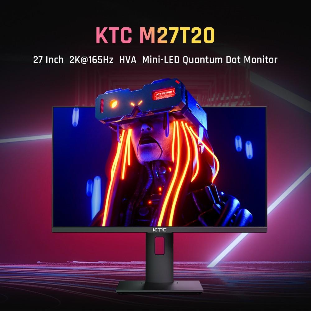 KTC Игровой монитор M27T20 27 дюймов, 2560x1440, QHD, 165 Гц, мини-светодиод, HVA, время отклика 3 мс, HDMI2.0 DP1.4, USB KVM Type-c