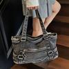 2025 New Korean Trend Retro Denim Bag Shoulder Fitness Bag Casual Handbag Tote Bag Women
