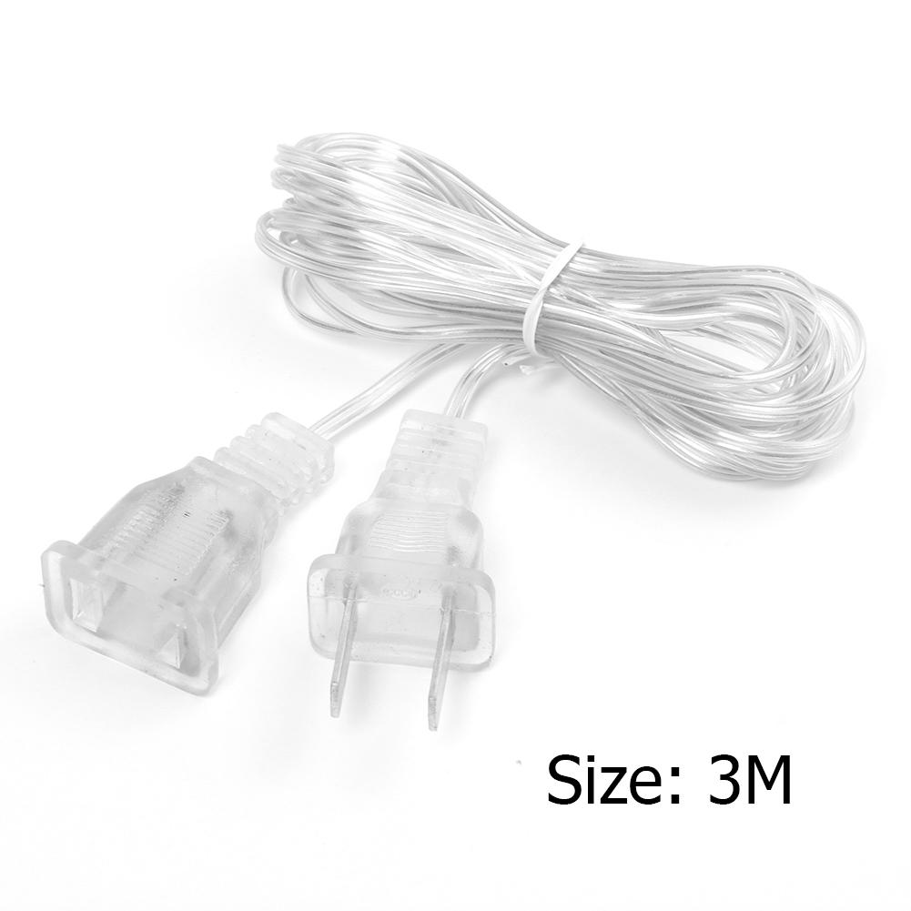 3M Удлинитель провода Портативный Удлинительный кабель для светодиодной гирлянды Стандартный кабель с выключателем для рождественских огней