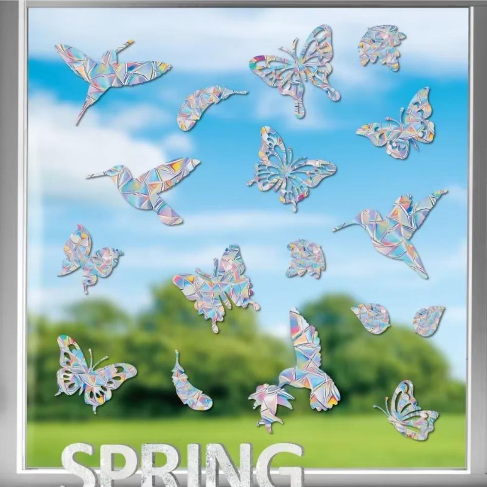 Christmas Rainbow Prism Static Cling Glass Stickers PVC Halloween Window Stickers Sun Catcher Decorative Films