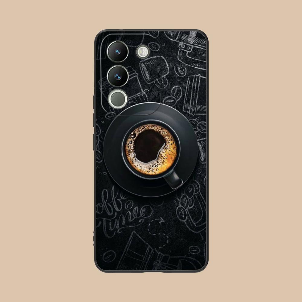 Матовый TPU чехол для мобильного телефона с рисунком кофейных зерен для VIVO V60 V50 V40 V30 V29 V27 V25 V23 Pro Lite 5G, цветная печать