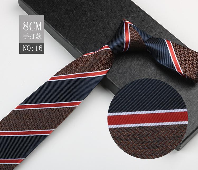 Деловой галстук Платье рубашка Профессиональный рабочий костюм В полоску Высококлассный Зеленый Коричневый Мужской Ручной стиль