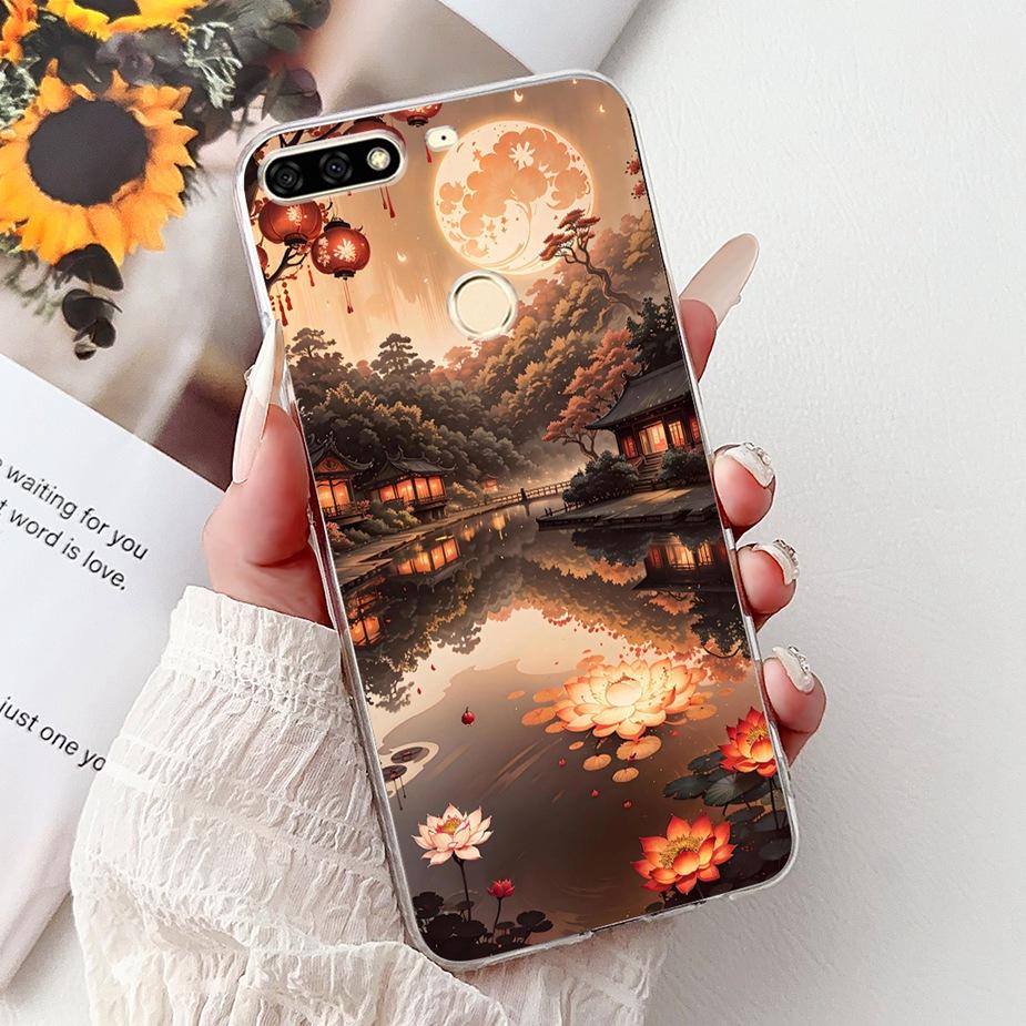 Чехол для Huawei Y7 Prime 2018 Nova2 Lite Роскошный Расписной Чехол Мягкий Тонкий Чехол для Телефона Для Huawei Y7 Pro 2018 Y72018 Задняя Крышка Сумки