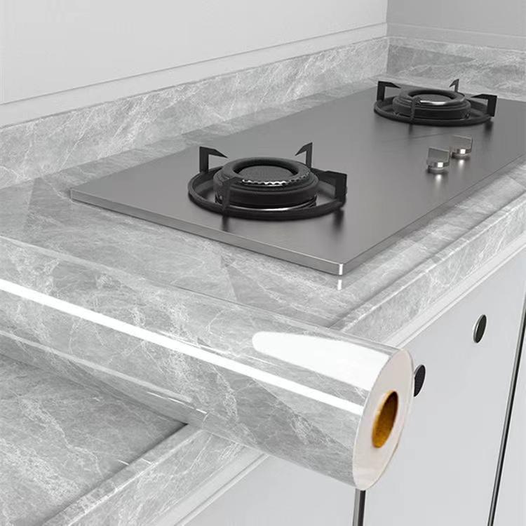 Pvc Thickened Water-Repellent And Oil-Proof Marble Wall Cover Self-Adhesive Sticker Bathroom Cabinet Cooktop Desktop Decorative Film