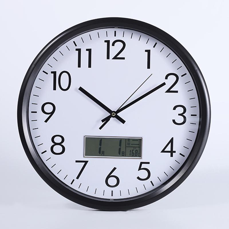 Круглые ЖК-часы-календарь 10, 12, 14 дюймов - Современный минималистичный дизайн для спальни и гостиной