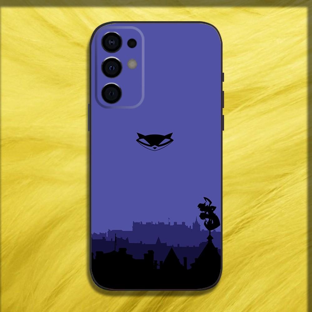 Cartoon Sly C-Cooper Phone Case For Samsung S24,S21,S22,S23,S30,Ultra,S20,Plus,Fe,Lite,Note,10,9,5G Black Soft Cover