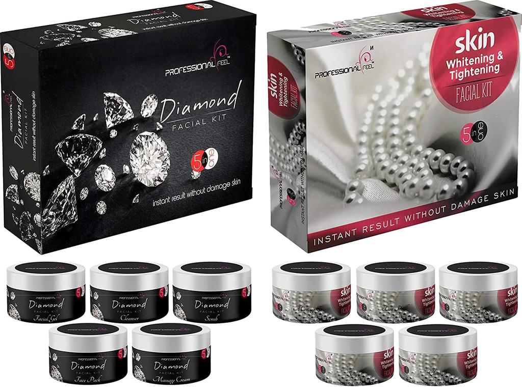 Профессиональный набор для лица DIAMOND + ОТБЕЛИВАНИЕ И ПОДТЯЖКА КОЖИ, fairness Sp. Комбо для всех типов кожи Унисекс (НАБОР из 5) 500 г