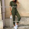 2024 Spring/Summer Solid Color Casual Jumpsuit