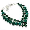 Emerald(Simulated) Diopside 925 Sterling Silver Jewelry Necklace 18"