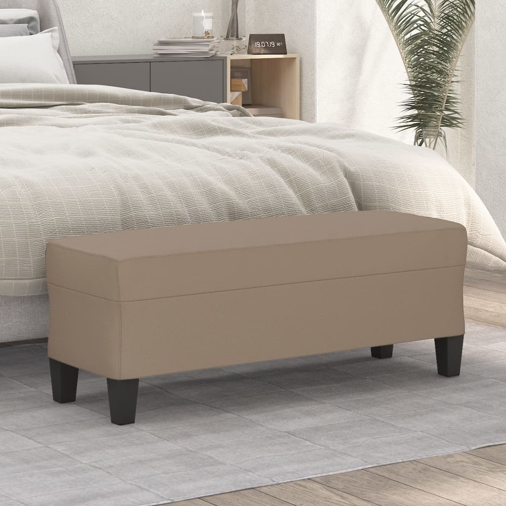 Bench Cappuccino Brown 100 x 35 x 41 cm Faux Leather