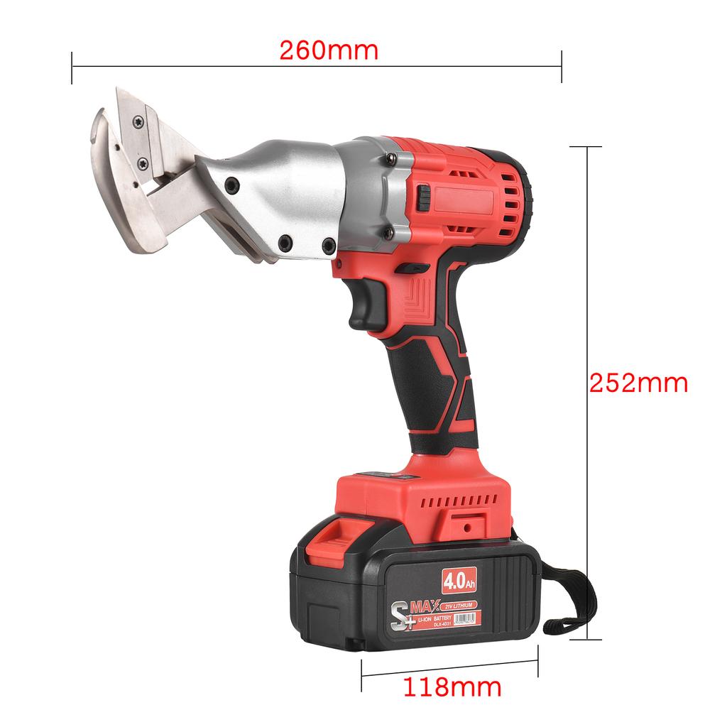 21V Brushless Mini Cordless Tin Snips Scissor 4.0Ah Rechargeable Li-ion Battery Electric Scissors