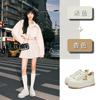 Leather little white shoes women's 2025 spring new platform single shoes heightening shoes casual muffin shoes versatile sports board shoes