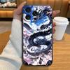 Дизайн с драконом в стиле аниме для Apple iPhone 17 16 16E 15 14 13 12 11 Pro Max Plus Черный Мягкий Силиконовый Чехол для Телефона