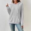 Women's Top Shirt Fall/Winter Long-Sleeve Shirt Knit Pullover Hoodie Pocket Sweatshirt