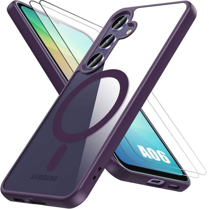 Coque de protection - BOOLING - Samsung Galaxy A06 - Violet - 2 Verres Trempés - Recharge sans fil
