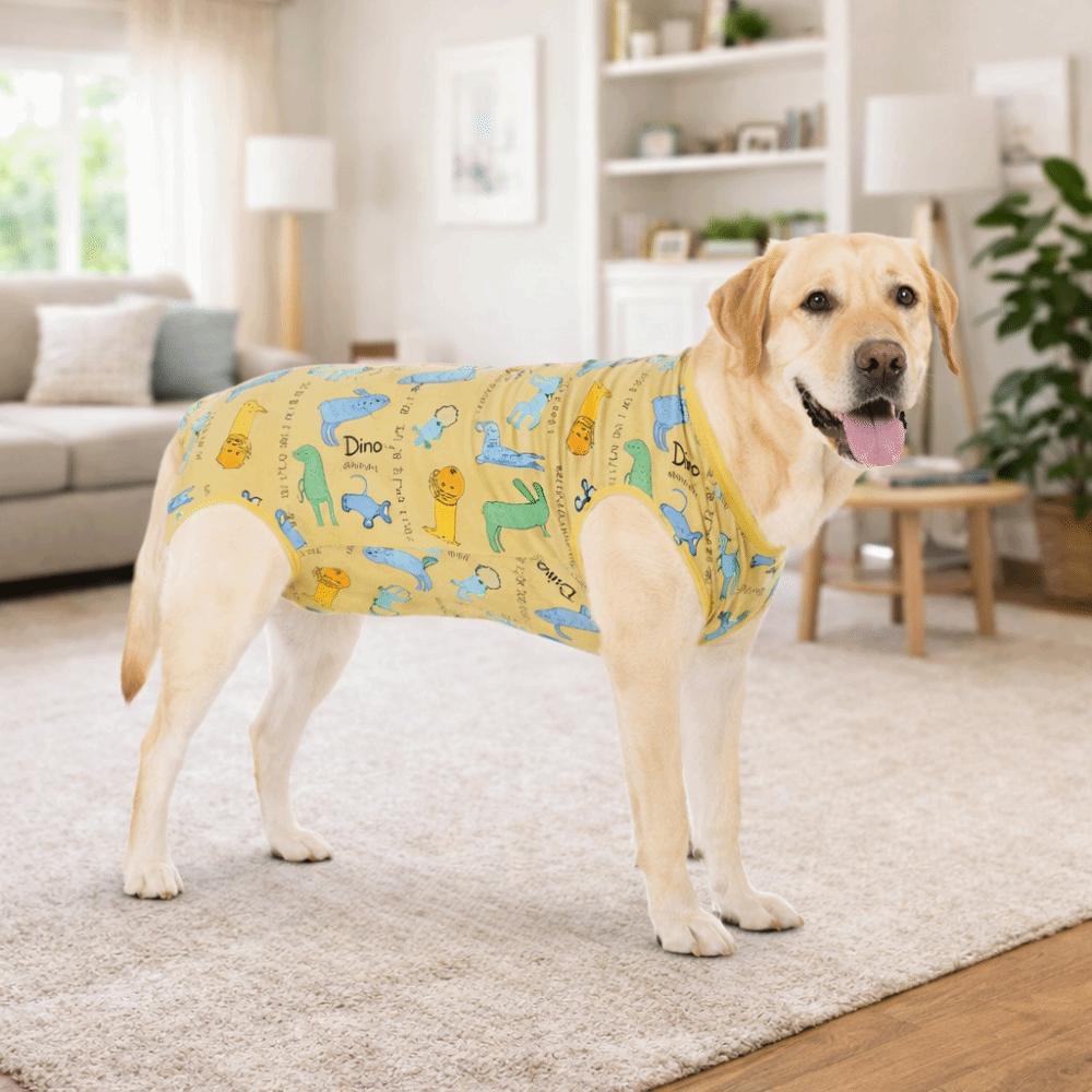Animal Print Dog Recovery Suit Cotton Dog Sterilization Suit Dog Jumpsuit Wound Protection