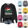 Women's Fashion Casual Long Sleeve Loose Christmas Printed Sweatshirt