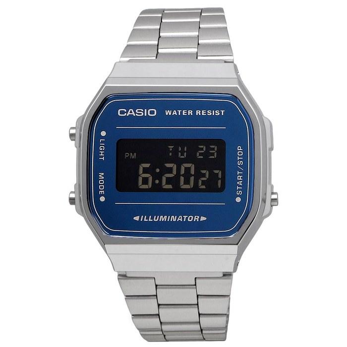 Цифровые часы Casio Standard A168WEM-2B (Серебристый/Темно-синий)
