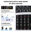 BOMGE 6-Channel DJ Audio Mixer MP3 USB Bluetooth 48V Phantom 99 DSP Effects Live