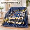 Custom Text Flannel Blanket North Queensland Cowboys Print Warm Cozy Blanket Home Sofa Bedding