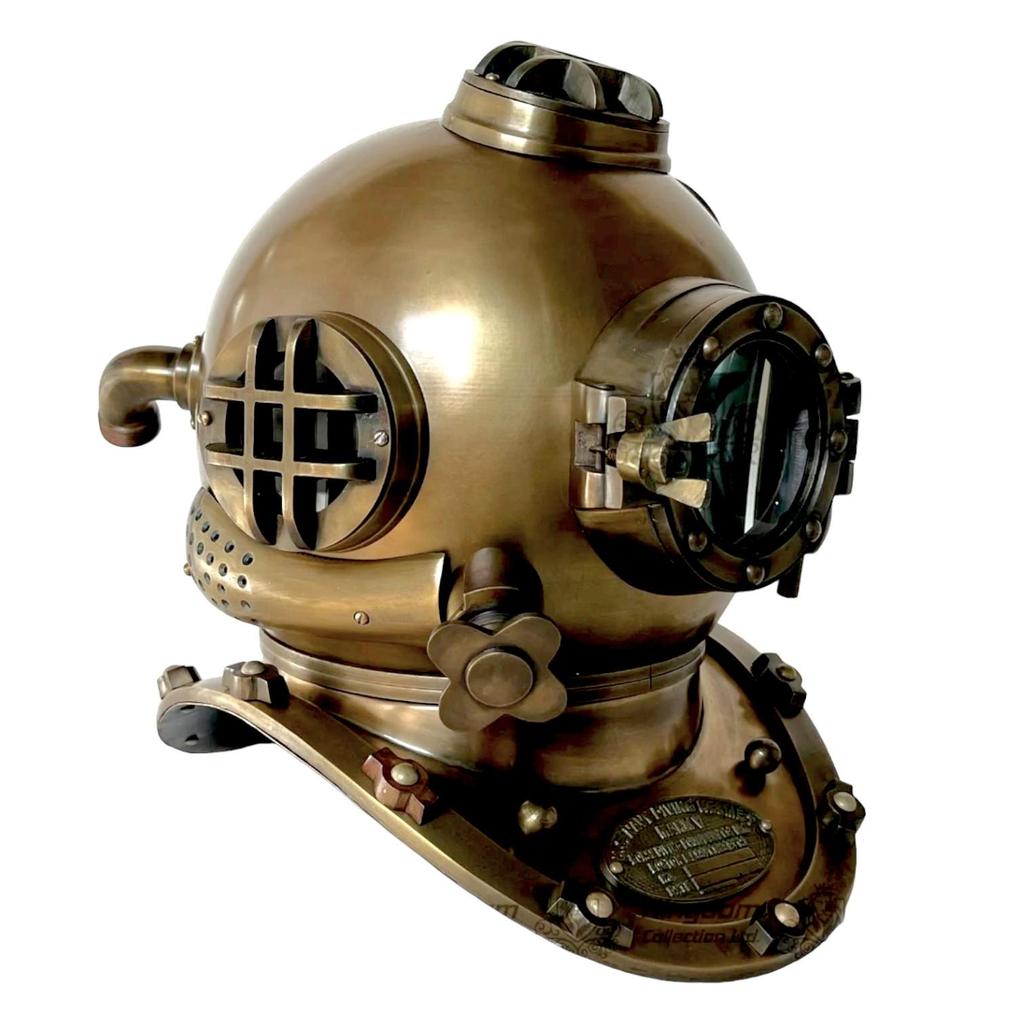 Bronze Finish US Navy Deep Sea Diver's Helmet - Nautical Gift