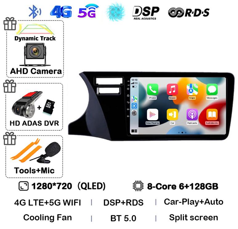 Android 14 Carplay Auto For Fit Honda City 2014 2015 2016 2017 Multimedia Stereo Car Radio DVD Video Player Navi Head Unit Audio