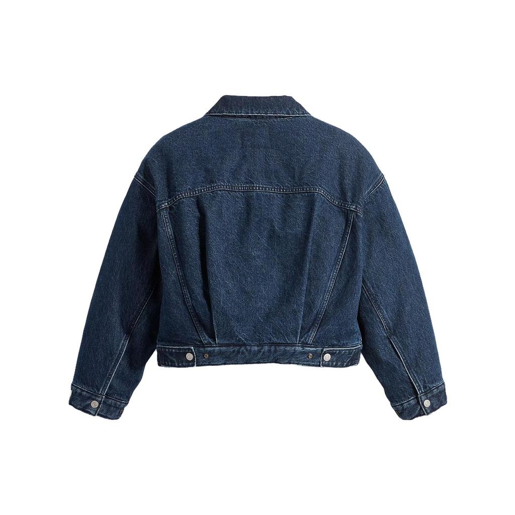Куртка-тракер Levis Reversible Bubble Однобортная с длинным рукавом Джинсовое пальто Женские куртки Синий A5997-0000