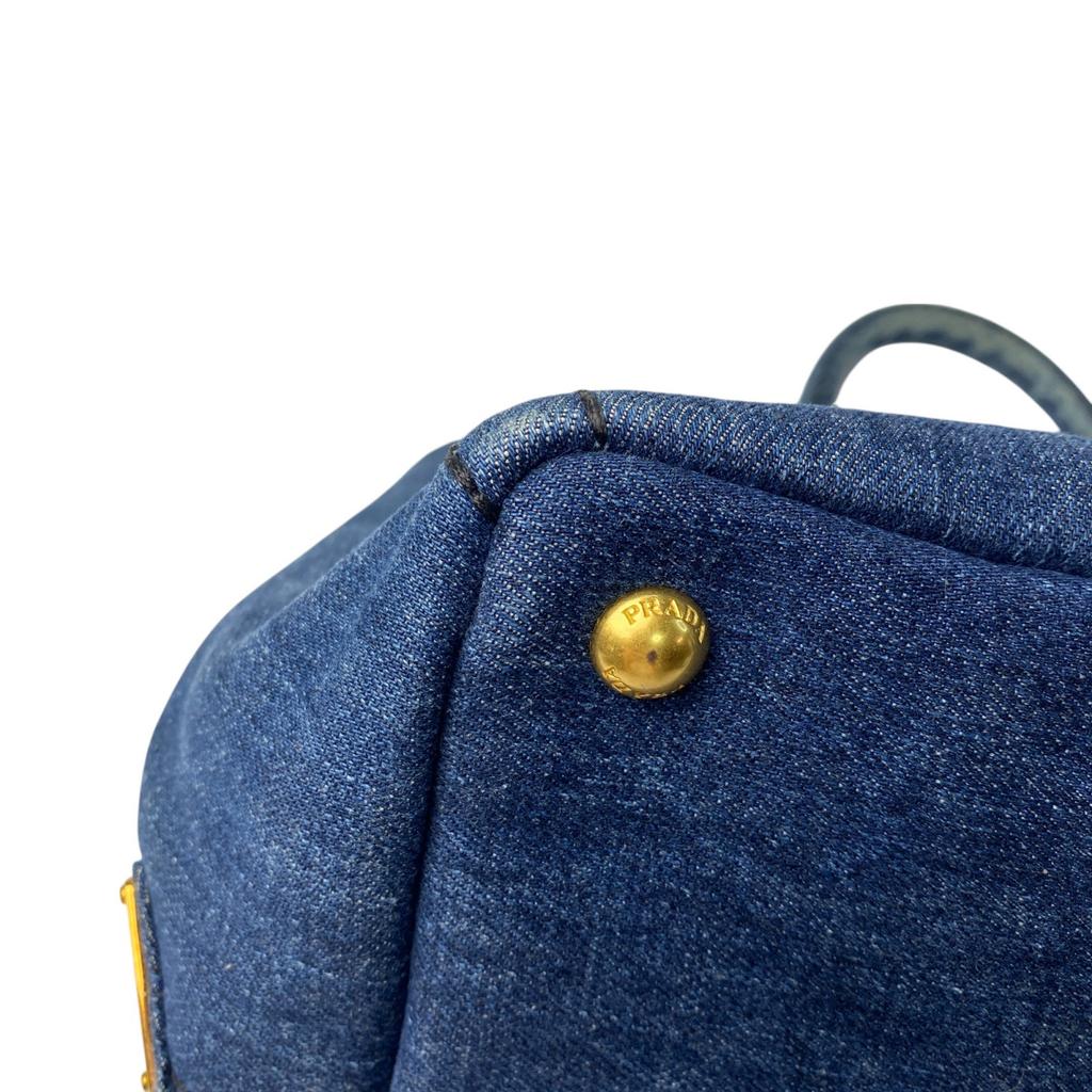 Used PRADAShoulder Bag Blue denim Women