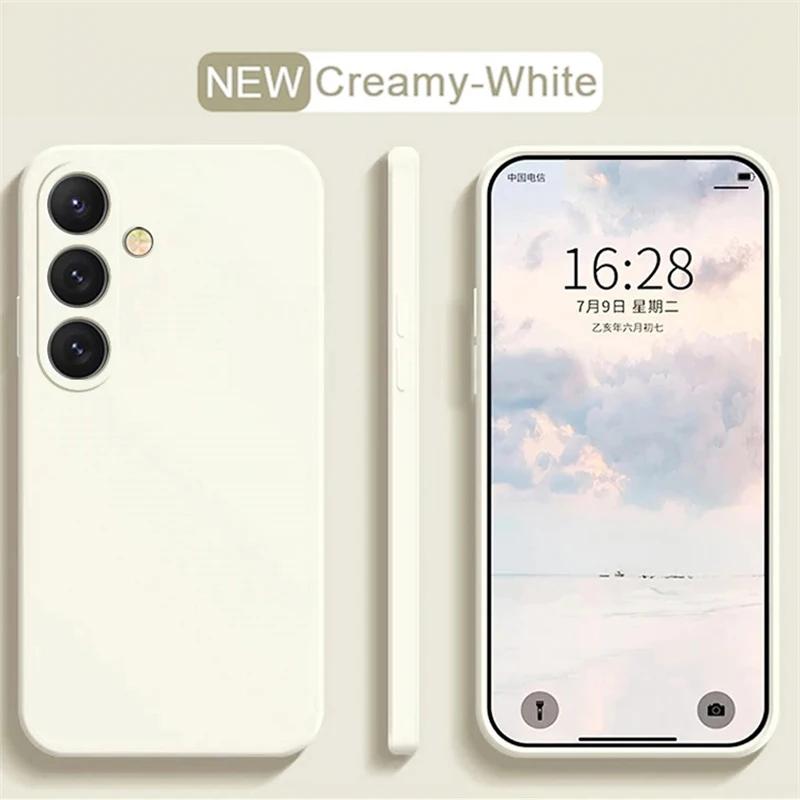 Простой портативный чехол из жидкого силикона для Samsung Galaxy S23 S 23 S22 Ultra S24FE для S25 S8 S9 S10 S20 S21, мягкая задняя крышка