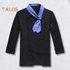 Chef Uniform with Scarf Tie Double-Breasted Buttons Stand Collar Long Sleeves Women Men Chef Shirt Workwear