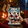 Decorative Acrylic Hanging Christmas Panda Advent Calendar, 24 Days Countdown Contains Tree Ornament Set Ornaments, Cute Decorations for Home