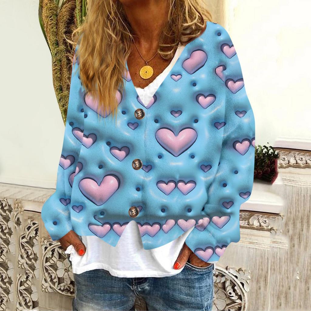 Женская модная короткая куртка, повседневная, с длинными рукавами, с принтом ко Дню святого Валентина, однобортный плюшевый топ