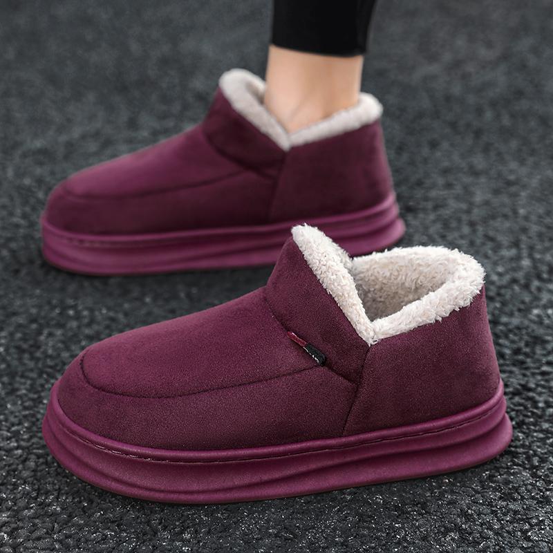 Новые зимние меховые женские туфли Теплые мужские туфли Уличная плюшевая обувь Домашняя обувь Нескользящая мягкая обувь на платформе Домашняя обувь