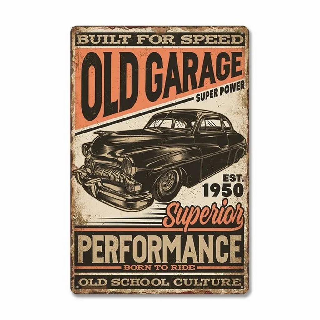 Classic Auto Garage Car Full Service Metal Tin Signs Wall Art Posters Plate Wall Decor for Bars Man Cave Cafe Clubs Garage Retro